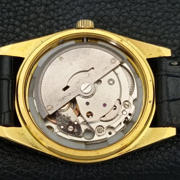 Vintage 1980 Citizen Automatic Mens Gold Watch W/daydate & Blue accents - Picture 9 of 10